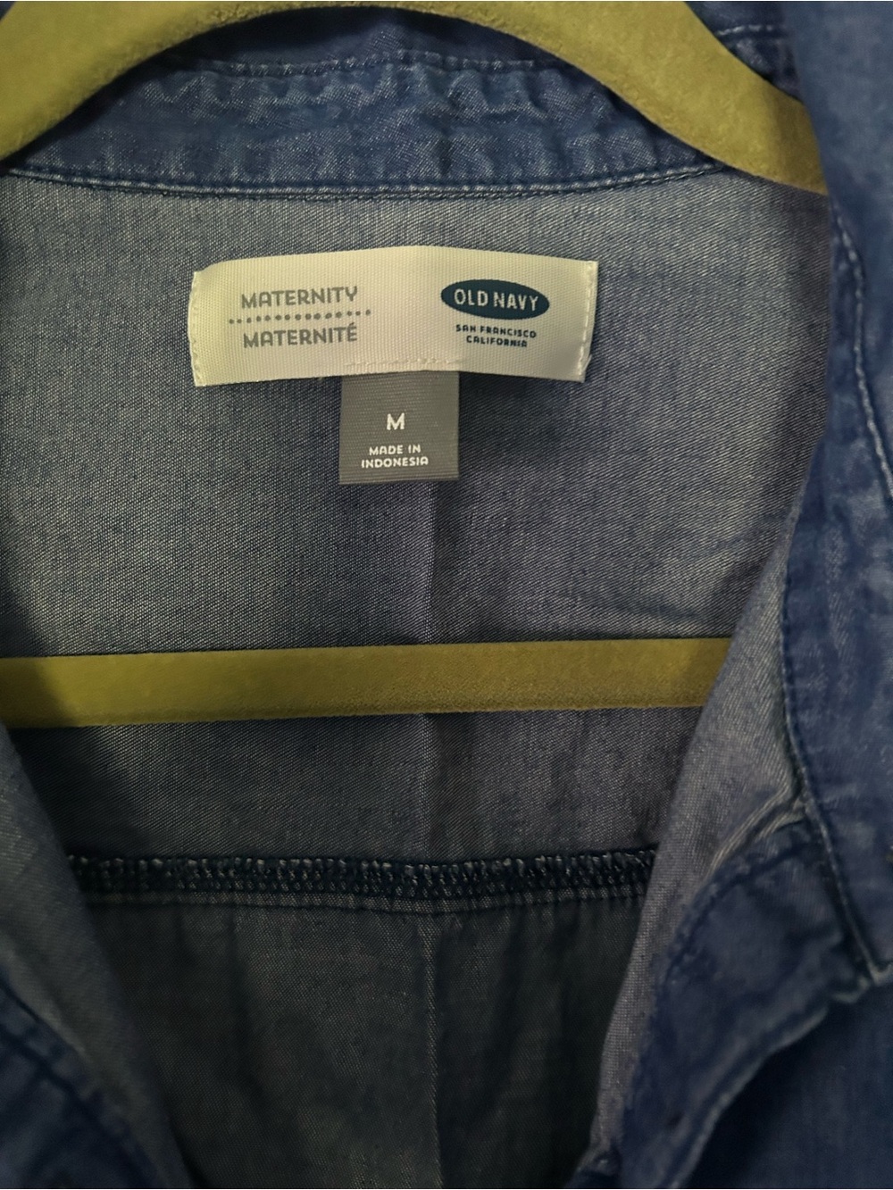 Old Navy Blue Denim Sleeveless maternity Dress - Picture 2 of 4